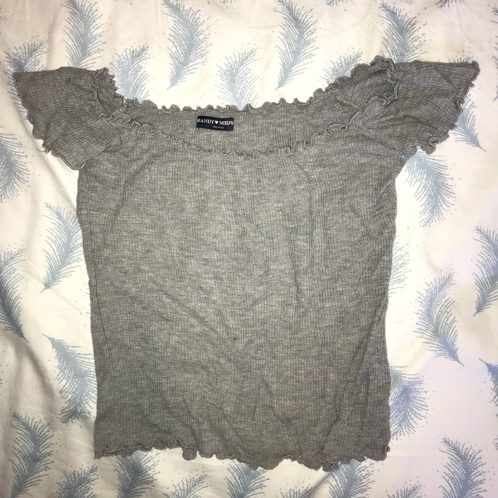 Off-shoulder Gray Brandy Melville Tank